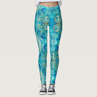 Aqua Kasih Swirls Leggings