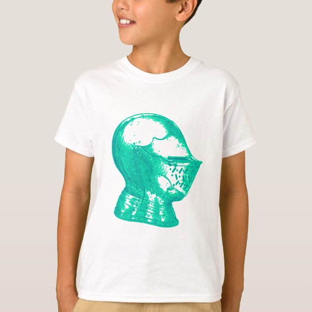 Aqua Knight Armor Medieval Helmet Knight T Shirt (Framsida)