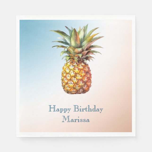 Aqua Kräm Glad Tropisk Pineapple Pappersservett (Framsidan)