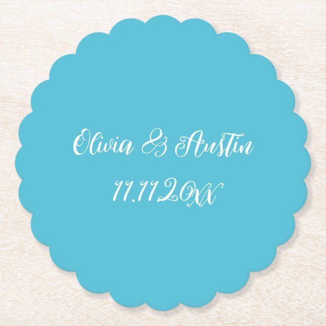 Aqua kuststrand underlägg papper (Framsida)