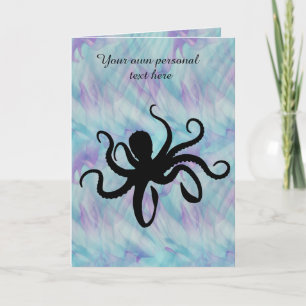 Aqua Lavender Octopus valfritt Tillfälle-gratulati Kort