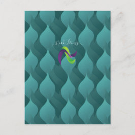 Aqua Leaf Flow – Teal Gradient Energi för Modernt Vykort