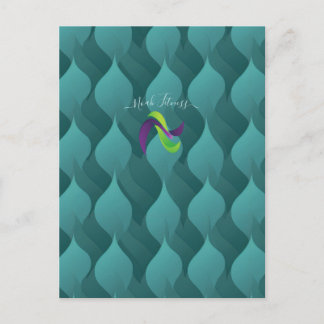 Aqua Leaf Flow – Teal Gradient Energi för Modernt Vykort