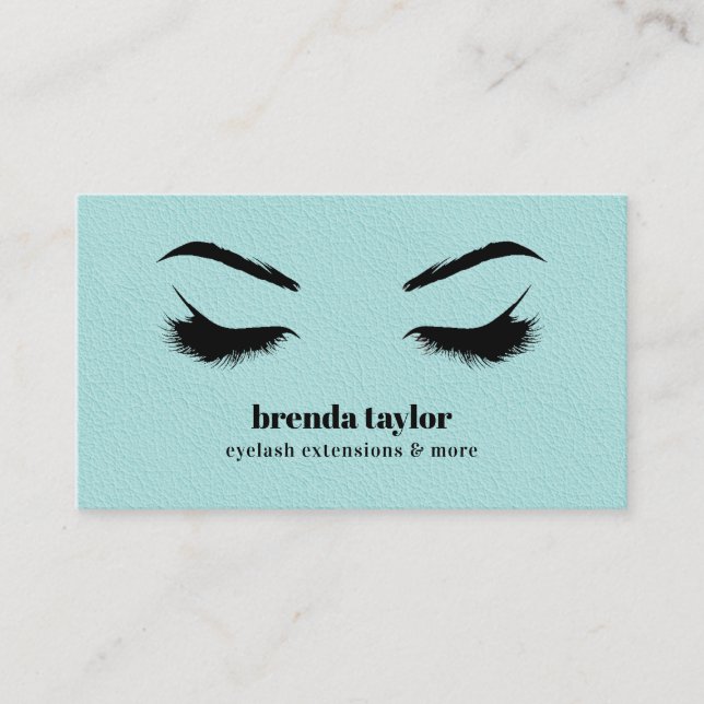 AQUA LEATHER chic Eyelash Browbar professionell Visitkort (Framsida)