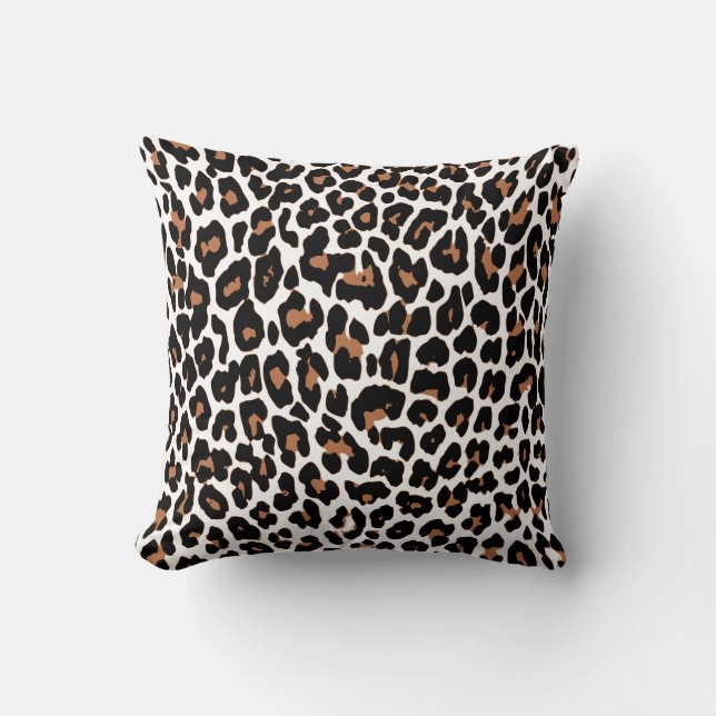 Aqua Leopard Vit Kudde (Framsida)