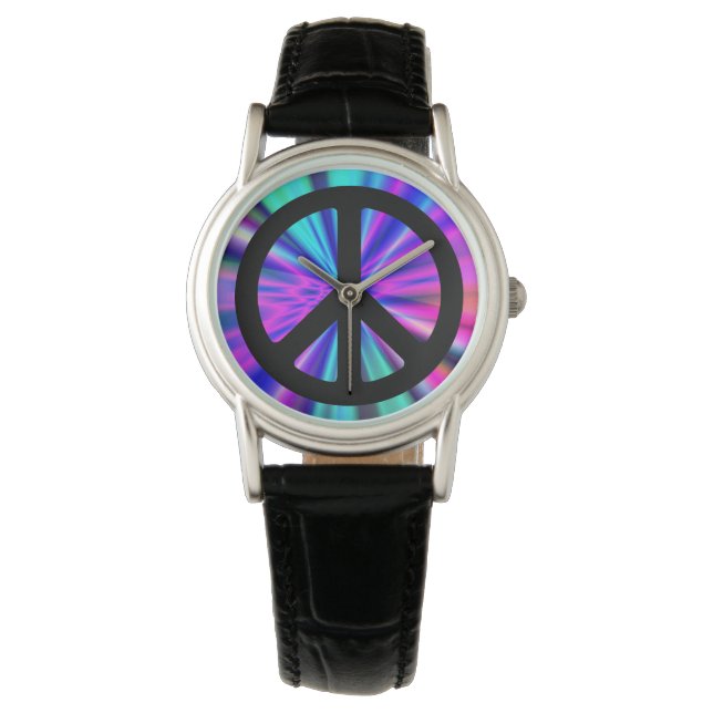 Aqua Light Show med Fredstecken Armbandsur (Framsida)