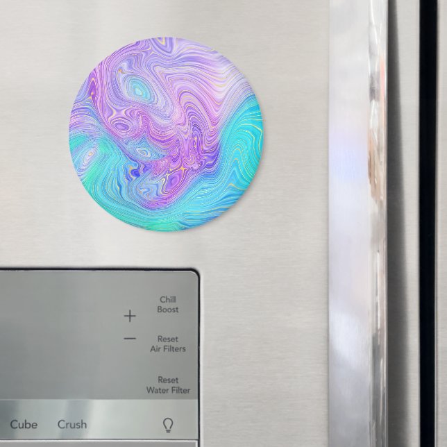 Aqua Lila Abstrakt Magnet (In Situ (Fridge))