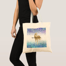 Aqua Lila Glitter Gnistra Guld Unicorn Tygkasse