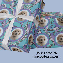Aqua Lila Photo Pet Mamma Grandma Hund älskare Gif Presentpapper