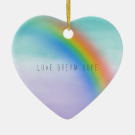 Aqua Lila Rainbow Inspirational Kärlek Dream Hope Julgransprydnad Keramik