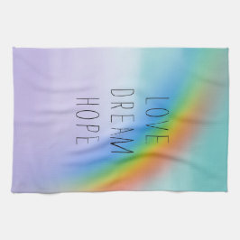 Aqua Lila Rainbow Inspirational Kärlek Dream Hope Kökshandduk