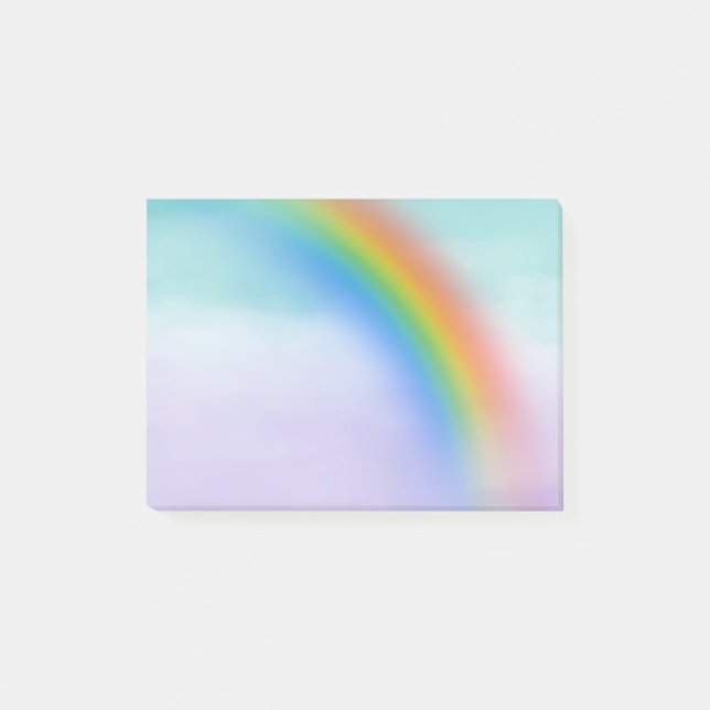 Aqua Lila Rainbow Ombre Watercolor Post-it Block (Framsida)