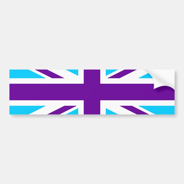 Aqua Lila Union Jack Bildekal (Framsidan)