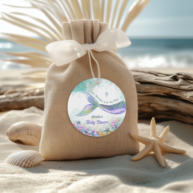 Aqua Lilac Mermaid Tail Coastal Charm Gåvor Etiketter (Skapare uppladdad)