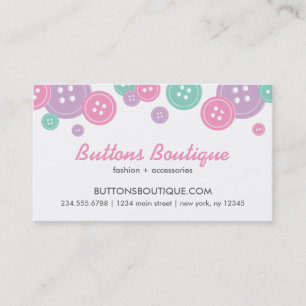 Aqua Lilac och Rosa Cute Buttons Gräns Visitkort