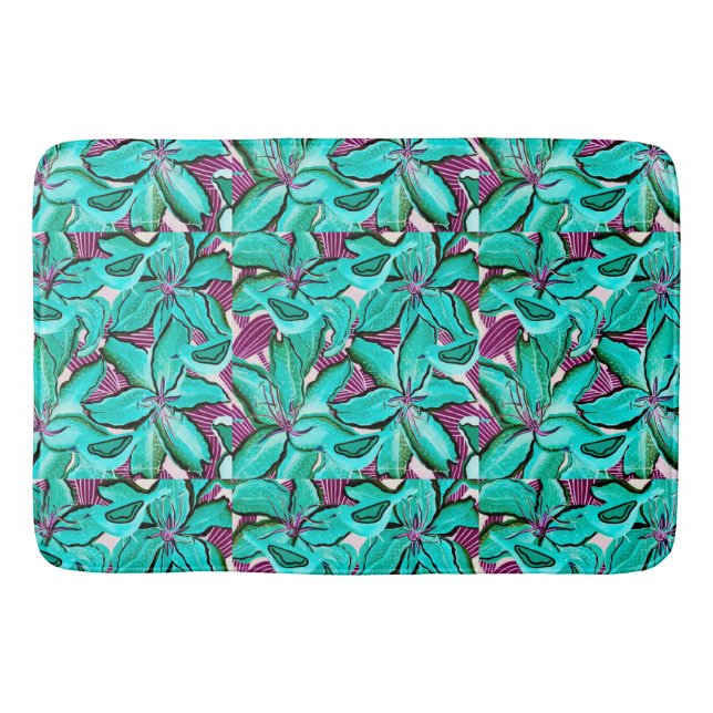 Aqua Lilies Bath Mat Badrumsmatta (Framsidan)