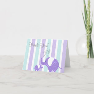 Aqua & lilor för kort för mamma- & babyelefanttack
