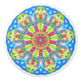 Aqua Lime Mandala Boho Knopp