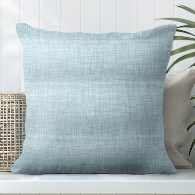 Aqua Linen Struktur Dekorativ kudde (Skapare uppladdad)