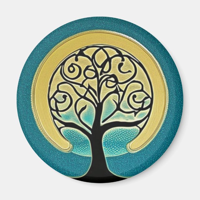 Aqua Livets träd Magnet (Framsidan)