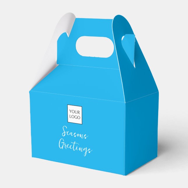 Aqua Logotyp Text Reklam Verksamhet Förpackning Presentaskar (Framsidan Sidan)