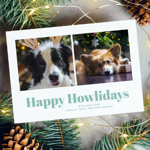 Aqua "Lycklig Howlidays" från Hundar Helgdag Card Julkort