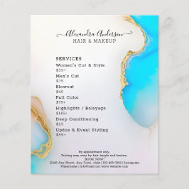 Aqua Marble Guld Detaljer Opal Salong Prislista Flygblad