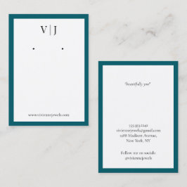 Aqua Marine Monogram Smyckesörhängen Visningskort Visitkort