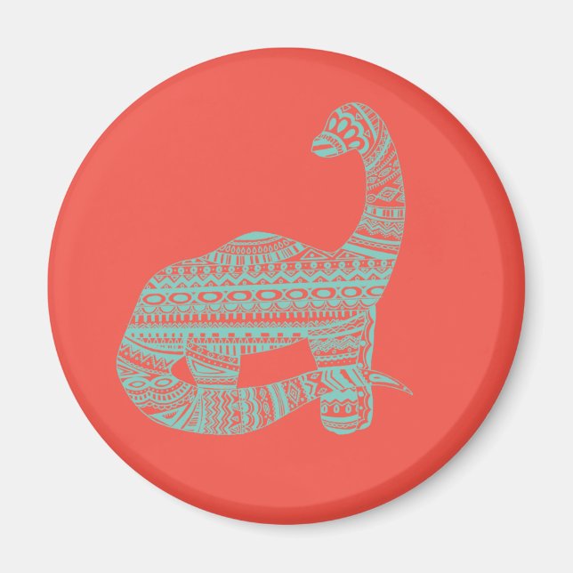 Aqua & Melon Dino Magnet (Framsidan)