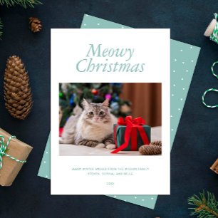 Aqua "Meowy jul" Personlig Photo Julkort