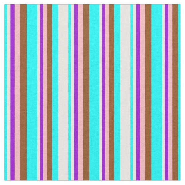Aqua, Mint Cream, Mörk Violet, Ljus rosa & Brown Tyg (Närbild)