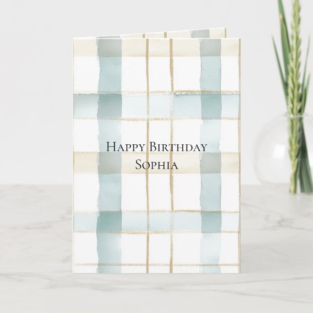 Aqua Mint Cream White Play Birthday Kort (Framsida)