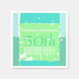 Aqua Mint Grönt Färg 50-årsdagars pappra blöjor Pappersservett