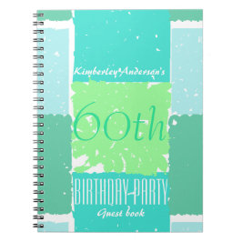 Aqua Mint Grönt Färg 60-årsdag Guest Bok Anteckningsbok