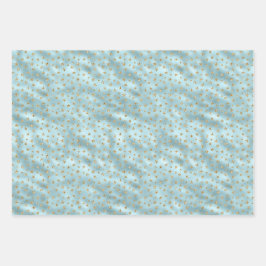 Aqua Mint Guld Glitter Stars