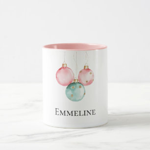 Aqua Mint Rosa Guld Drar julprydnader Namn Mugg