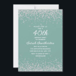Aqua Mint Silver Diamond Glitter 40:e födelsedagen Inbjudningar<br><div class="desc">Skapa din egen elegant aqua/mint 40-dagars inbjudan till kvinnor med mousserande glitter och en vit kalligrafi/manustext. Text och typsnitt är helt och hållet anpassade på den här inbjudan så du kan ändra den till att fungera i vilken ålder som helst. Bakgrunden till färg är också anpassadet, så oavsett vad du...</div>