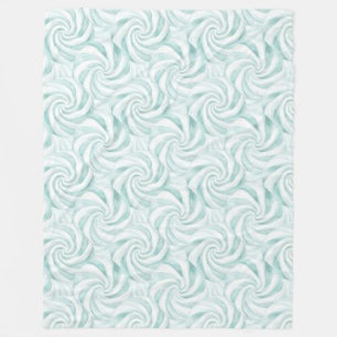 Aqua Mint White Swirls jul Fleecefilt