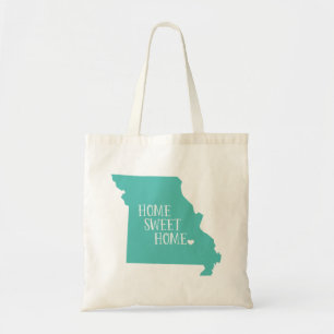 Aqua Missouri Home Sweet Home State Tote Bag Tygkasse
