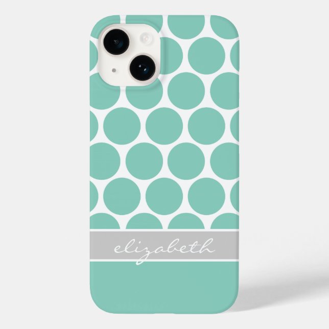 Aqua Mod Dots Anpassningsbar Monogram (Baksida)