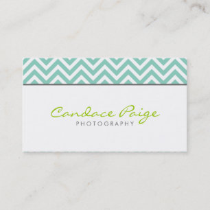 Aqua Modern Chevron Rand Visitkort