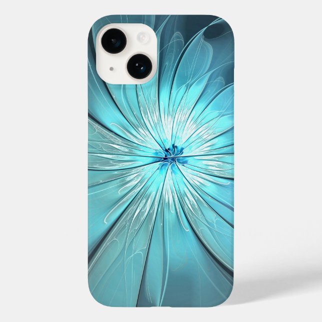 Aqua Modern Flower Phone Case (Baksida)