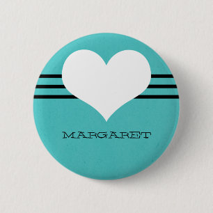 Aqua Modern Heart Button Knapp