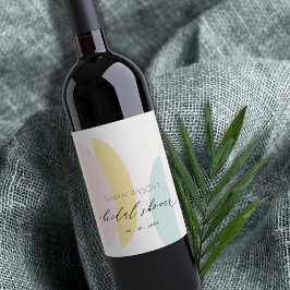  Aqua-Möhippa för modern Abstrakt Gult Vinflaska Etikett