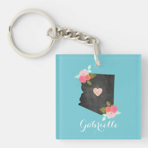 Aqua Monogram Arizona State Movable Heart City