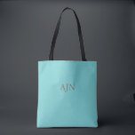 Aqua Monogrammed Tote Bag Tygkasse<br><div class="desc">Anpassa den här snyggten till säcken genom att ändra monogrammet brev.</div>
