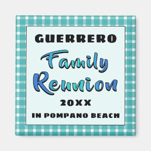 Aqua Mönster Keepsaké Souvenir Family Reunion Gift Magnet