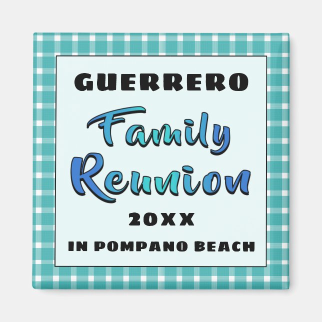Aqua Mönster Keepsaké Souvenir Family Reunion Gift Magnet (Framsidan)