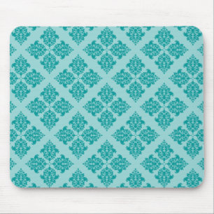 Aqua Moroccan Damask Musmatta