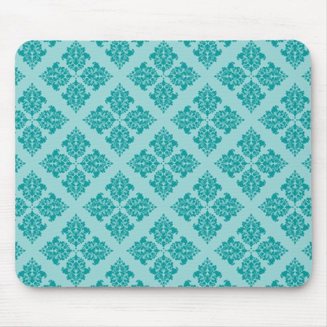 Aqua Moroccan Damask Musmatta (Framsidan)